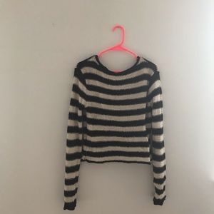 Free People Cropped Stripe Sweater